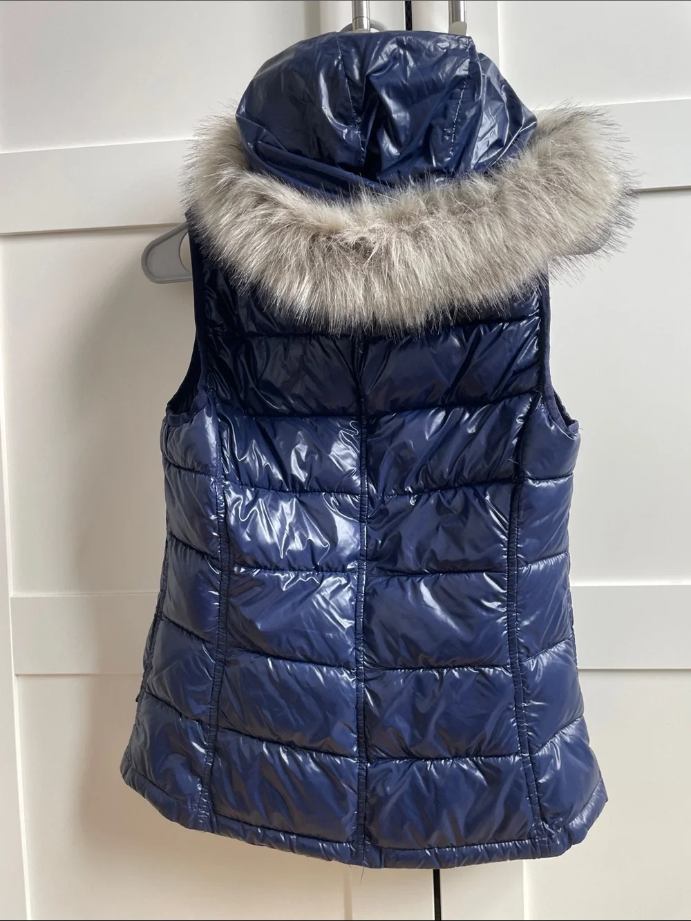 GAP Navy Quilted Puffer Vest with Hood